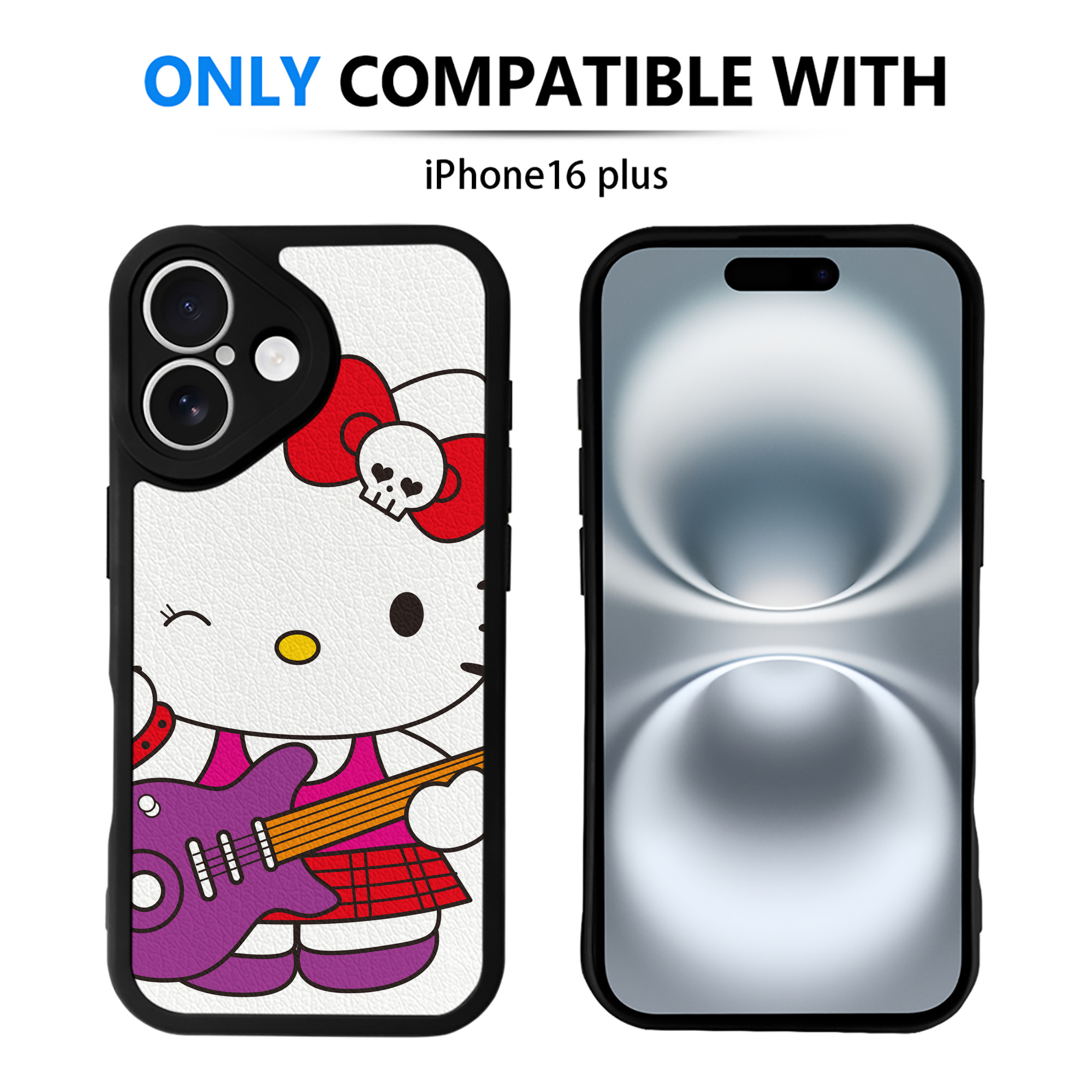 （画像用） Hello Kitty ハローキティ 【iPhone 16シリーズ対応】シリコンスマホケース（レザー調） 材質：シリコン